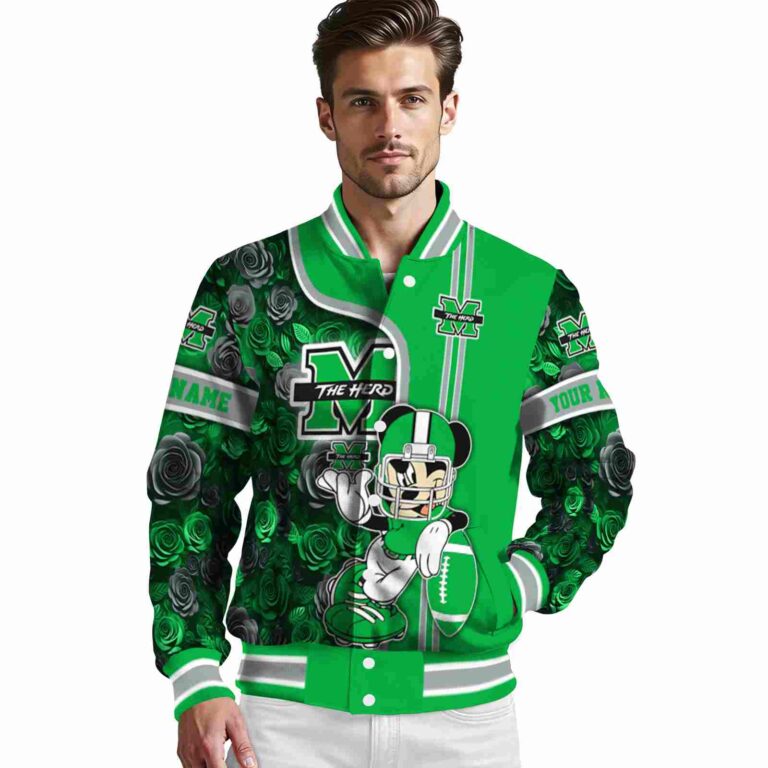 personalized marshall thundering herd rose mickey green jacket high quality jacketwow