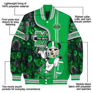 personalized marshall thundering herd rose mickey green jacket new arrival jacketwow