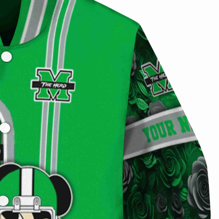 personalized marshall thundering herd rose mickey green jacket premium grade jacketwow