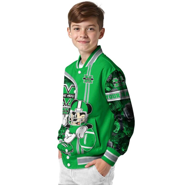 personalized marshall thundering herd rose mickey green jacket trendy jacketwow