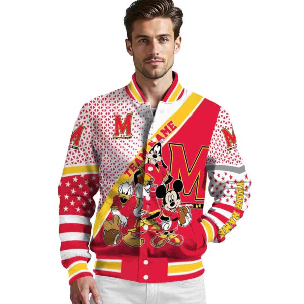 personalized maryland terrapins mickey donald goofy red white jacket high quality jacketwow
