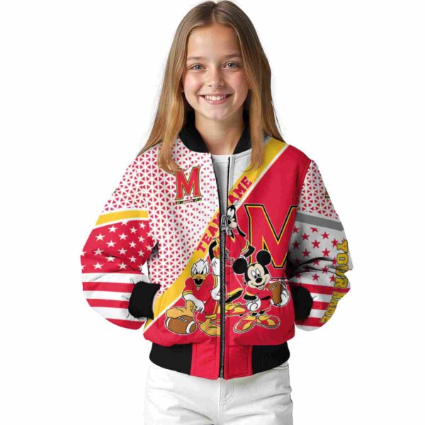 personalized maryland terrapins mickey donald goofy red white jacket top rated jacketwow