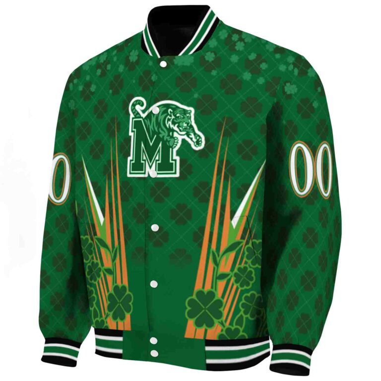 personalized memphis tigers shamrock pattern green jacket best selling jacketwow