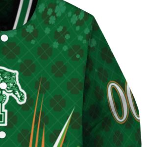 personalized memphis tigers shamrock pattern green jacket premium grade jacketwow