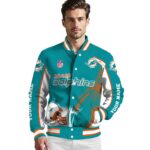 personalized miami dolphins flaming football aqua white jacket best selling jacketwow