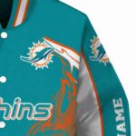 personalized miami dolphins flaming football aqua white jacket best selling jacketwow