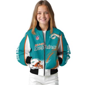 personalized miami dolphins flaming football aqua white jacket top rated jacketwow