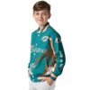 personalized miami dolphins flaming football aqua white jacket trendy jacketwow