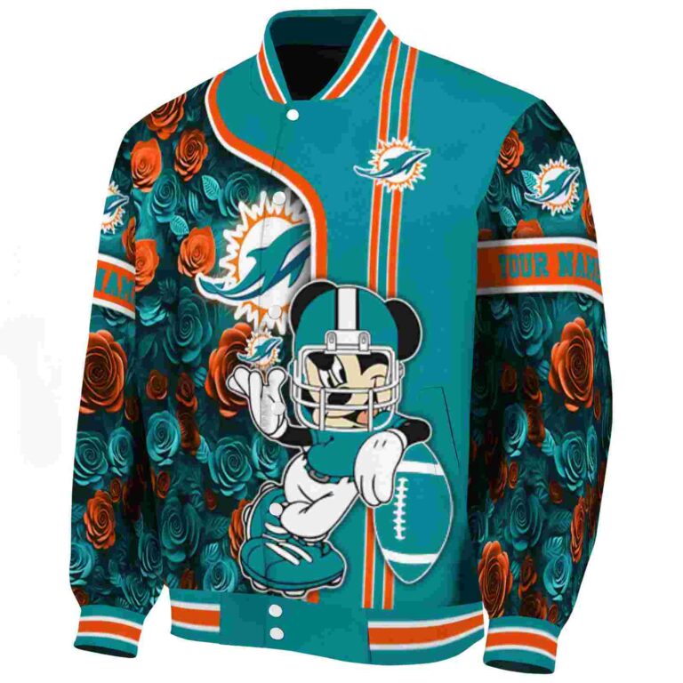 personalized miami dolphins rose mickey aqua jacket best selling jacketwow