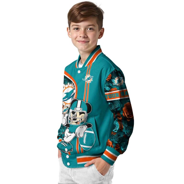 personalized miami dolphins rose mickey aqua jacket trendy jacketwow