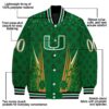 personalized miami hurricanes shamrock pattern green jacket new arrival jacketwow