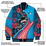 personalized miami marlins floral print blue jacket best selling jacketwow