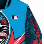 personalized miami marlins floral print blue jacket best selling jacketwow
