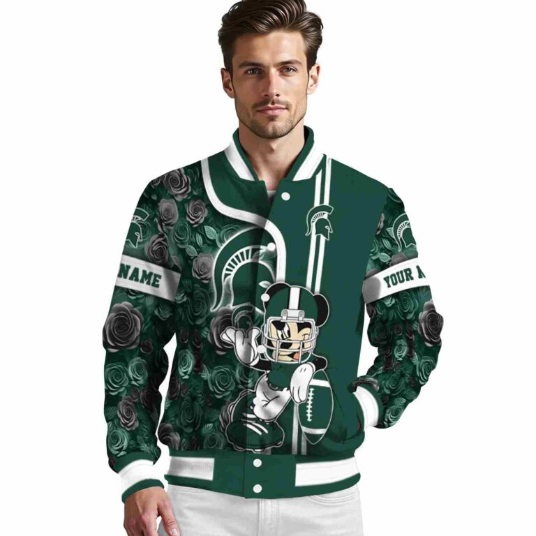 personalized michigan state spartans rose mickey green jacket high quality jacketwow