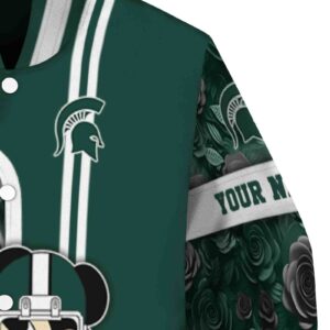 personalized michigan state spartans rose mickey green jacket premium grade jacketwow