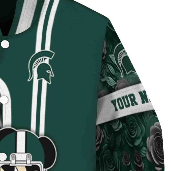 personalized michigan state spartans rose mickey green jacket premium grade jacketwow