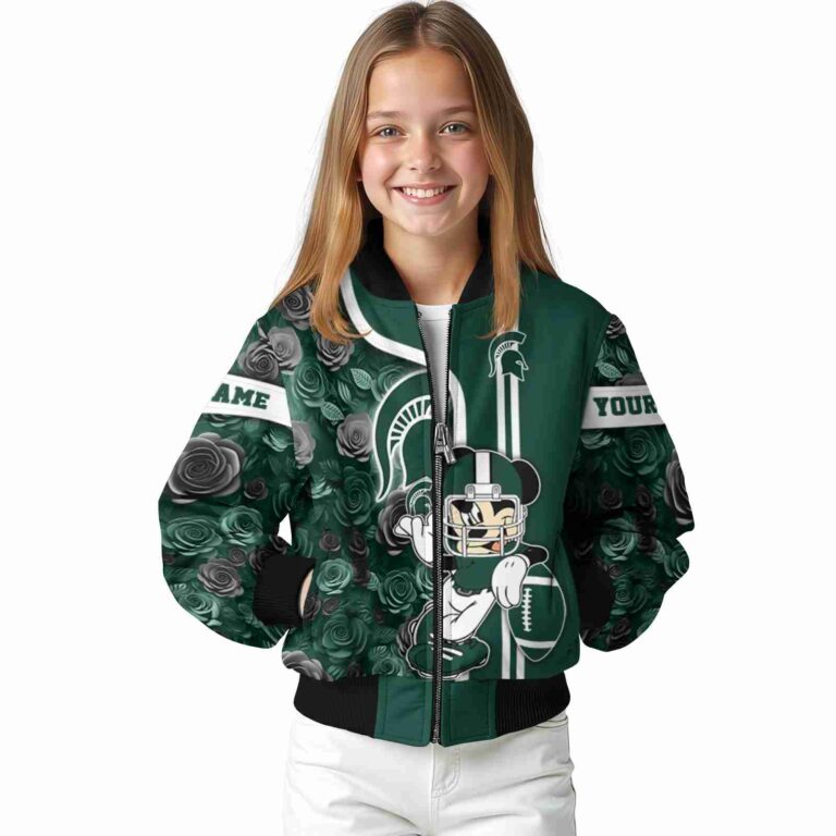 personalized michigan state spartans rose mickey green jacket top rated jacketwow