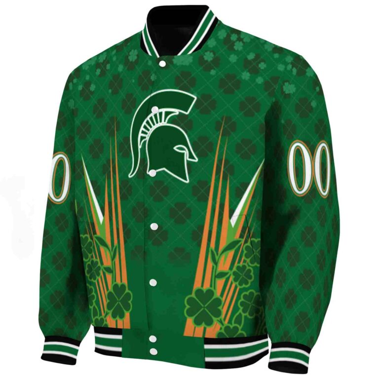 personalized michigan state spartans shamrock pattern green jacket best selling jacketwow