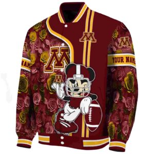 personalized minnesota golden gophers rose mickey maroon jacket best selling jacketwow