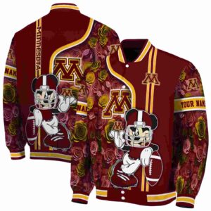 personalized minnesota golden gophers rose mickey maroon jacket fashion forward jacketwow