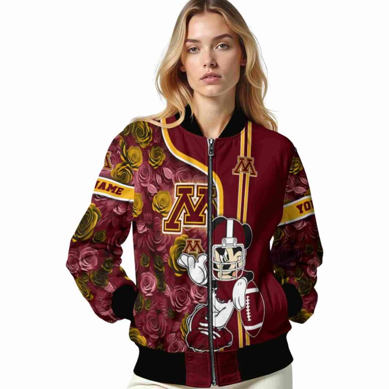 personalized minnesota golden gophers rose mickey maroon jacket latest model jacketwow