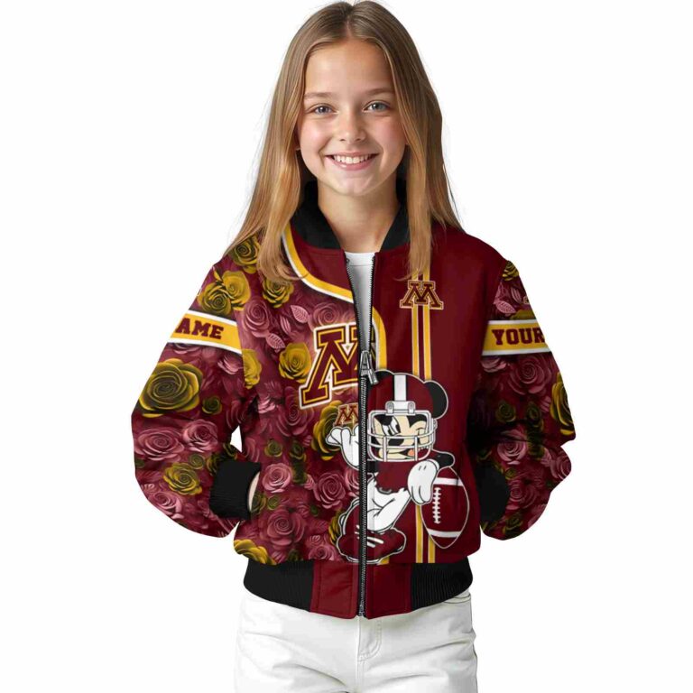 personalized minnesota golden gophers rose mickey maroon jacket top rated jacketwow