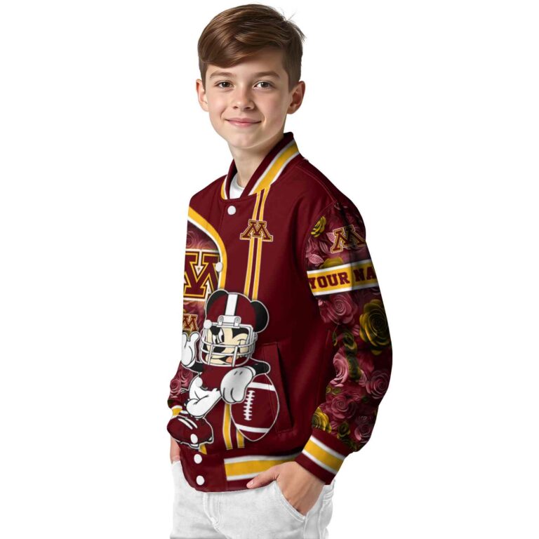 personalized minnesota golden gophers rose mickey maroon jacket trendy jacketwow