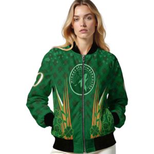 personalized minnesota timberwolves shamrock pattern green jacket latest model jacketwow