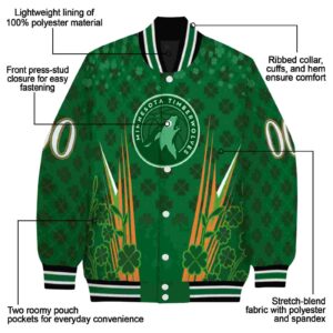 personalized minnesota timberwolves shamrock pattern green jacket new arrival jacketwow