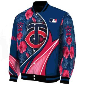 personalized minnesota twins floral print navy jacket best selling jacketwow