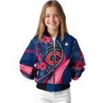 personalized minnesota twins floral print navy jacket best selling jacketwow