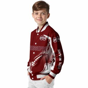 personalized mississippi state bulldogs flaming football maroon white jacket trendy jacketwow