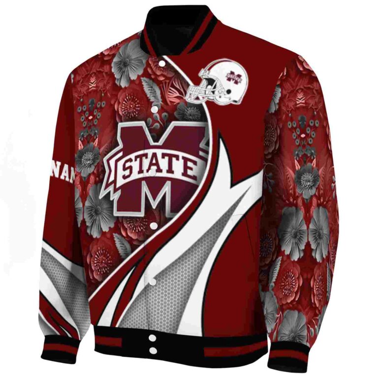 personalized mississippi state bulldogs floral print maroon jacket best selling jacketwow