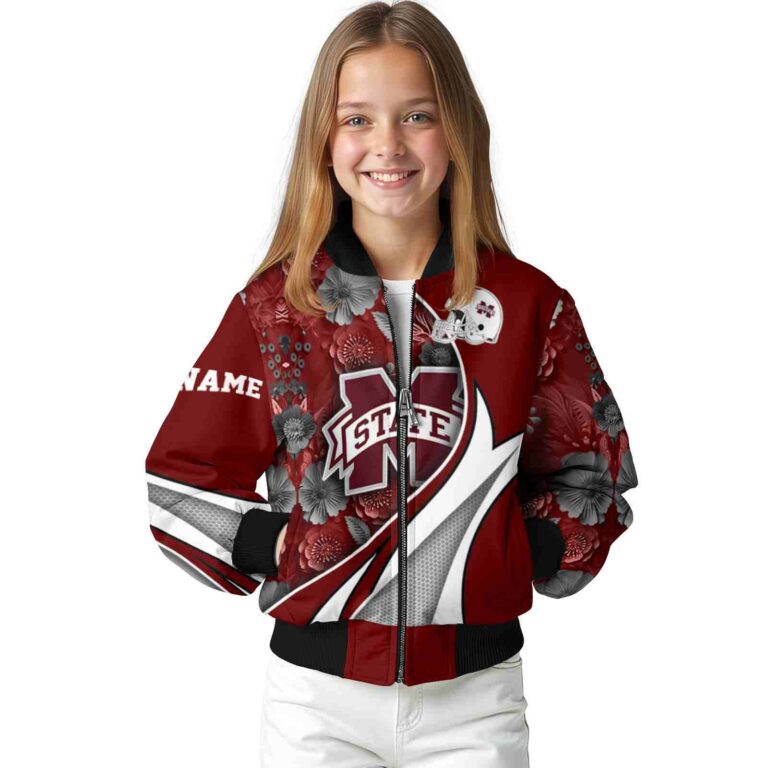 personalized mississippi state bulldogs floral print maroon jacket top rated jacketwow