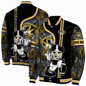 personalized missouri tigers rose mickey black jacket fashion forward jacketwow