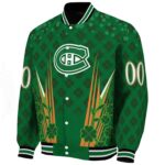 personalized montreal canadiens shamrock pattern green jacket best selling jacketwow