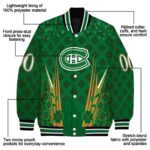 personalized montreal canadiens shamrock pattern green jacket best selling jacketwow