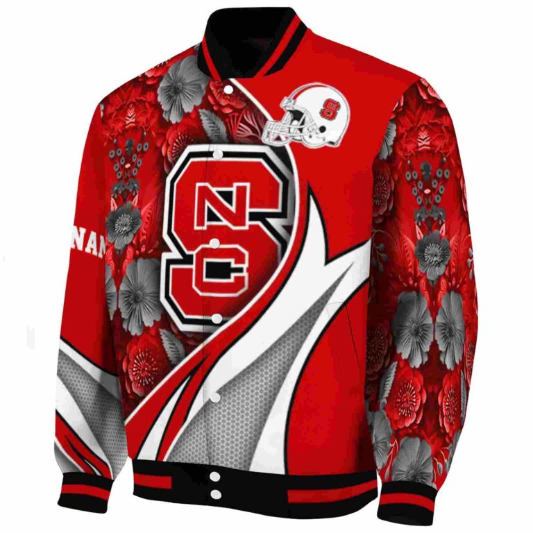 personalized nc state wolfpack floral print red jacket best selling jacketwow