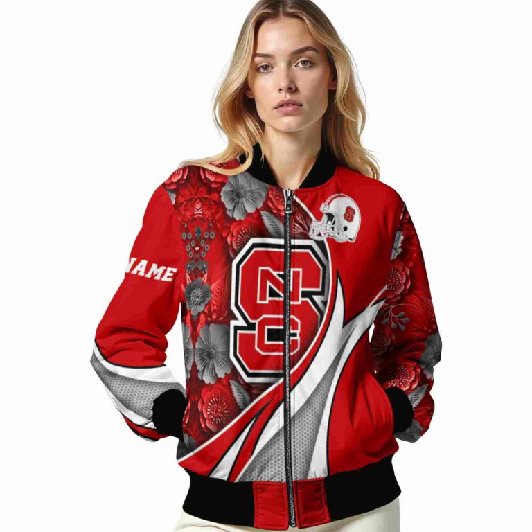 personalized nc state wolfpack floral print red jacket latest model jacketwow
