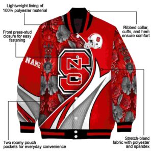 personalized nc state wolfpack floral print red jacket new arrival jacketwow