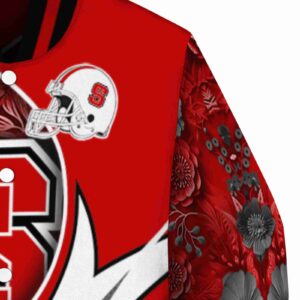 personalized nc state wolfpack floral print red jacket premium grade jacketwow