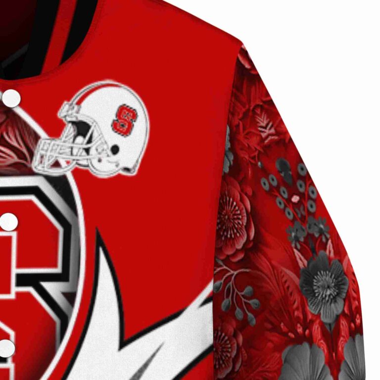 personalized nc state wolfpack floral print red jacket premium grade jacketwow