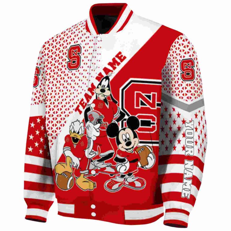 personalized nc state wolfpack mickey donald goofy red white jacket best selling jacketwow