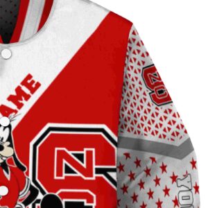personalized nc state wolfpack mickey donald goofy red white jacket premium grade jacketwow