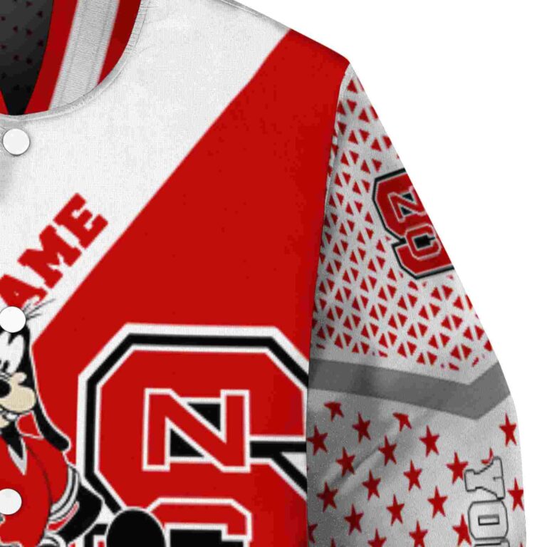 personalized nc state wolfpack mickey donald goofy red white jacket premium grade jacketwow