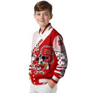 personalized nc state wolfpack mickey donald goofy red white jacket trendy jacketwow