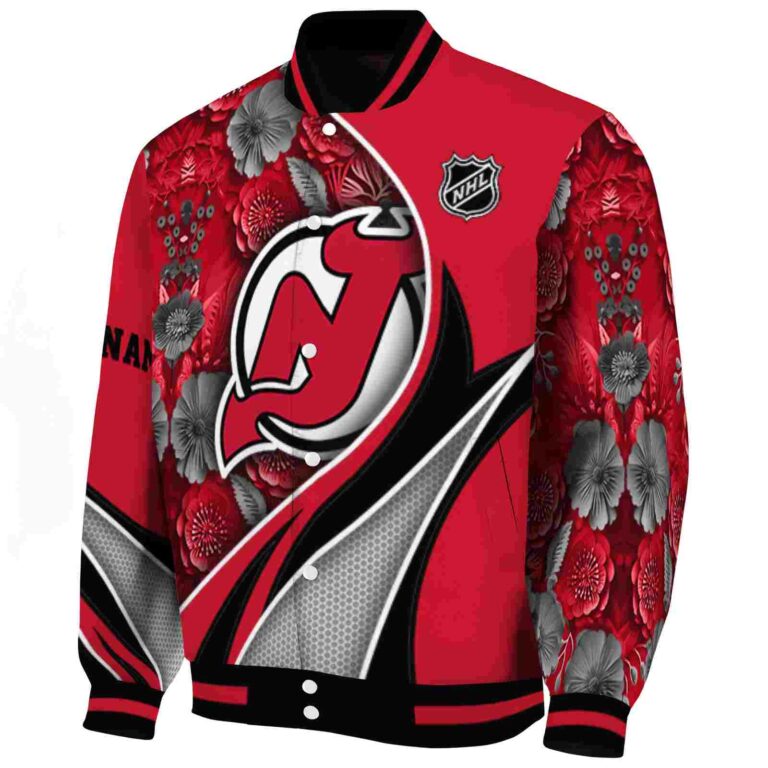 personalized new jersey devils floral print red jacket best selling jacketwow
