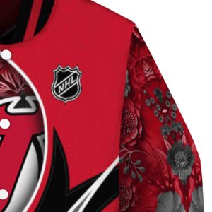 personalized new jersey devils floral print red jacket premium grade jacketwow