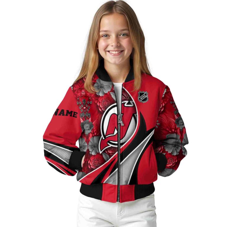 personalized new jersey devils floral print red jacket top rated jacketwow