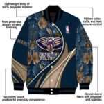 personalized new orleans pelicans floral print navy jacket best selling jacketwow